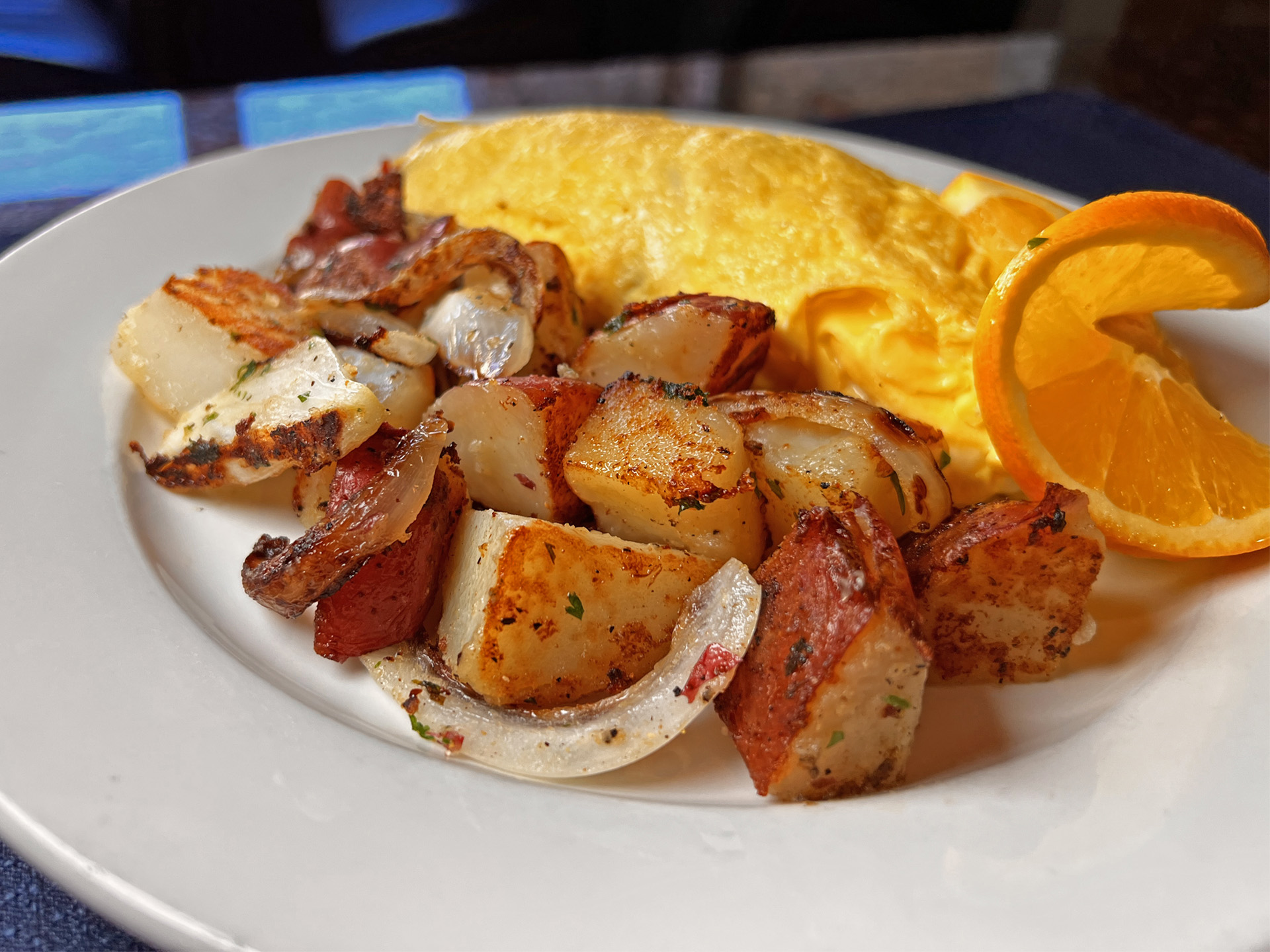 Roasted Potatoes Omelette Closeup