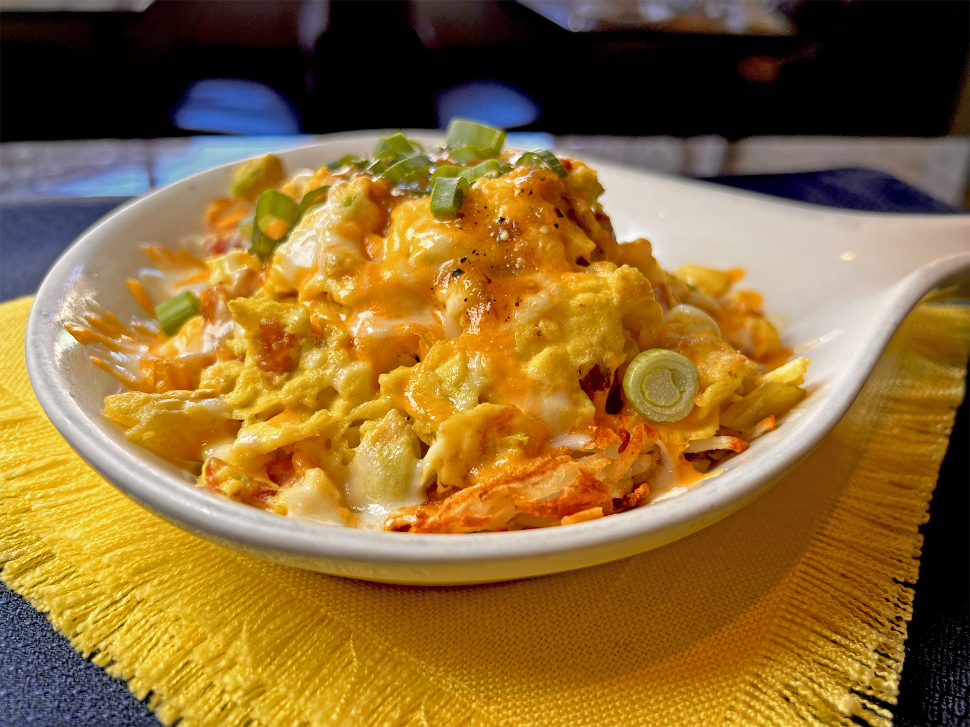 Scrambled Eggs Cheese Hashbrown Green Onioin Special